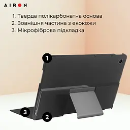 Чехол AIRON Premium для Lenovo Tab Plus 2024 11.5 с защитной пленкой и салфеткой Black - мініатюра 7