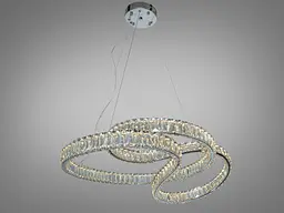 Стильна підвісна LED-люстра з кришталем Diasha D8816/800CH, 93W, пульт, 60×85 см