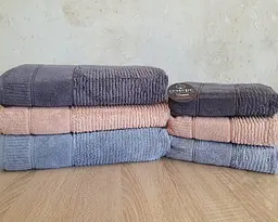 Набір турецьких махрових рушників Cestepe MicroCotton Premium 3 штуки 50x90 + 3 штуки 70х140 Nevara щільність 600 г/м2