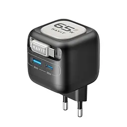 Зарядний пристрій HAVIT UC253 GaN 65W USB-A+USB-C +Кабель USB-C HAVIT (28677-000) - мініатюра 1