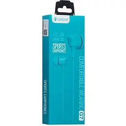 Дротові навушники Celebrat вакумні з мікрофоном 3.5 mm G7 Comfortable wearing 1.2 m Blue - мініатюра 2