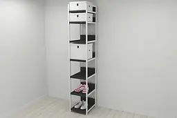 Шафа Гардероб Уні секція 4 серії Коннект Ferrum-decor 220x40x50см Білий метал ДСП Венге Магія 32 мм (FRD-104556)