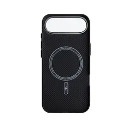 Карбоновый чехол для Apple iPhone 17 Air, LikeCarbon2 MagCase, черный, тонкий защитный чехол-панель из поликарбоната с магнитами N52, MagSafe, противоударный, совместим с беспроводной зарядкой, приподнятые края для защиты камеры, ArmorStandart (ARM88380) - мініатюра 2