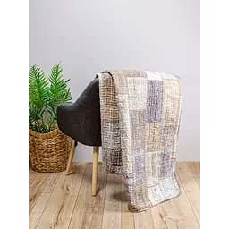 Покривало стьобане Home Line Печворк абстракція 210x240 см бежеве (178761) - мініатюра 2