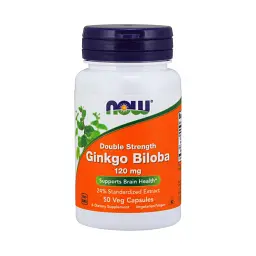 Трави Now Foods Гінкго білоба, Ginkgo Biloba, Double Strength, 120 мг, 50 ка (NOW-04682)