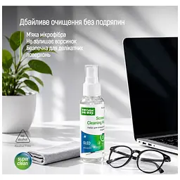 Спрей для очищення ColorWay Screens Cleaning Kit TV/OLED/LED/LCD 60ML + Microfibre (CW-2615) - мініатюра 8