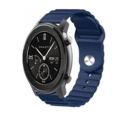 Ремінець BeWatch для Amazfit BIP/Bip Lite/Bip U/Pro/Mini/GTS/GTS 2 (E)/GTR 42мм силіконовий 20 мм Wave Темно-синій (1010706) - мініатюра 7