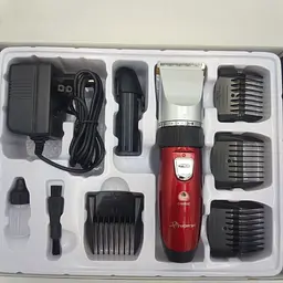 Акумуляторна машинка для стрижки волосся Gemei GM-6001 червона - мініатюра 3