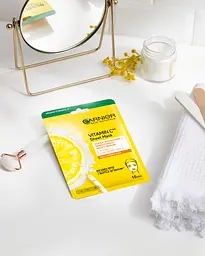 Тканинна маска для обличчя Garnier Skin Naturals Vitamin C для тьмяного та нерівномірного тону обличчя, 28 г - мініатюра 5