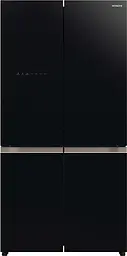 Холодильник з нижньою морозильною камерою Hitachi R-WB720VUC0GBK 184х72х90см 4 дв. Х-372 л М-196 л A+ NF Чорний скло (R-WB720VUC0GBK)