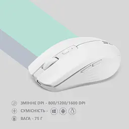 Мишка 2E MF270 Silent Rechargeable Wireless White (2E-MF270WWH) - мініатюра 7