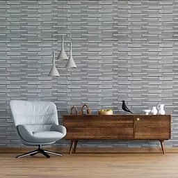 Самоклеюча панель 3D Sticker Wall 19600х700х5мм Кладка Срібло SW-00001365 - мініатюра 6