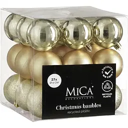 Набір ялинкових куль Mica Decorations шампань 6 см 27 шт. (1181968)