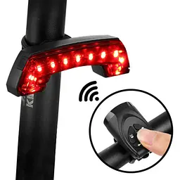 Задня велофара BG-806-11SMD (червоний) ЗУ + micro USB + дзвінок + поворотники - мініатюра 2