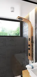 Душова панель Corsan Bali bamboo black з термостатом B231TBL - мініатюра 4