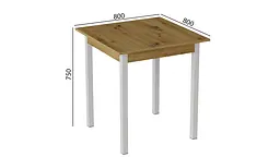 Стіл кухонний Ferrum-decor Дієго 75x80x80 Білий ДСП Дуб Артізан 16мм (FRD-105711) - мініатюра 3