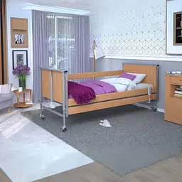 Кровать реабилитационная RehaBed Taurus 2 стандарт металлическая SIL бук (Nursing care bed TAURUS 2-2604) - миниатюра 6