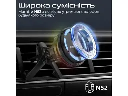Автотримач з бездротовою зарядкою Promate MagChill-Ga Black (magchill-ga) - мініатюра 4
