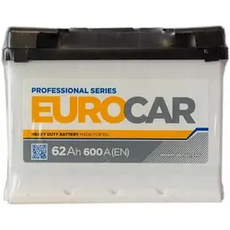 Акумулятор автомобільний EUROCAR (6СТ-62АЗ (1) (+/-) (L2) 600А 12V (E)