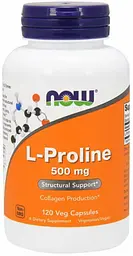 Пролін Now Foods L-Proline 500 мг 120 вегетаріанських капсул