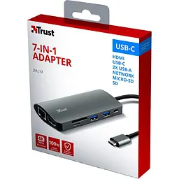 USB-Хаб Trust USB-хаб DALYX 7-IN-1 USB-C ALUMINIUM (23775_TRUST) - мініатюра 5