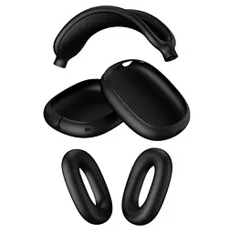Чохол-накладка DK для Apple AirPods Max 1/2 | Silicone Candy Friendly 3в1 (black) - мініатюра 2