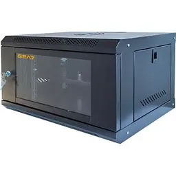 Шафа настінна GEAR 6U 19'' 600x600x300 мм, + Полиця 19, black (GWMSN-6U-600-600)
