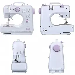 Швейна машинка міні з адаптером 220В та педаллю біла Yasm 505 12 в 1 Sewing Machine - мініатюра 3