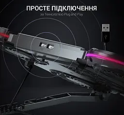 Охолоджувальна підставка для ноутбука до 18 дюймів GamePro GPCP-770 6xfans - мініатюра 12