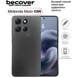 Чохол до мобільного телефона BeCover Silicone Motorola Moto G86 Black (713768) - мініатюра 4