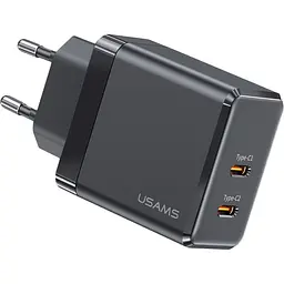 Мережевий зарядний пристрій Usams T54 GaN 40W 3A Black (CC172TC01) [139620] - мініатюра 2
