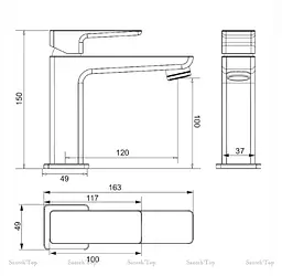 Змішувач для раковини Omnires Parma grafit (PM7410GR) - мініатюра 4