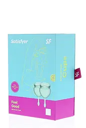 Satisfyer Feel Good-набір менструальних чаш, 15 мл і 20 мл (зелений) - мініатюра 2