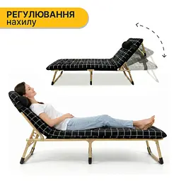 Розкладне ліжко (розкладачка) з оксамитовим матрацом і подушкою LEOBRO (LB-FB-B3-PAT) - мініатюра 5