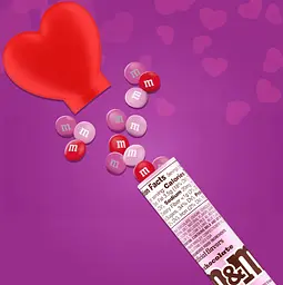 Драже M&M's Milk Chocolate Valentine's Day Candy Heart Cane 85г - мініатюра 3