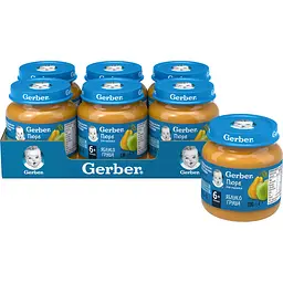 Пюре Gerber Яблуко і груша, 130 г - мініатюра 4