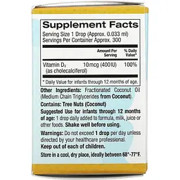 Дитячий вітамін D3 California Gold Nutrition Baby Vitamin D3 Liquid 400 МО 10 мл - мініатюра 3