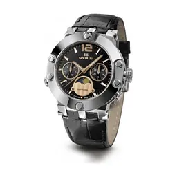 Наручний годинник Seculus 1690.5.706 black-rose, ss, black leather