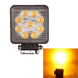 Додаткова LED фара 27W (3W x 9) 10-30V 110x110x50 mm Дальний (06-27W Yellow) 1 шт.