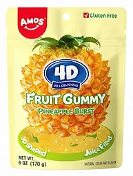 Желейні цукерки Amos 4D Fruit Gummy Pineapple Burst 170г