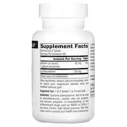 DL-фенілаланін Source Naturals DLPA 375 мг 120 таблеток - мініатюра 2