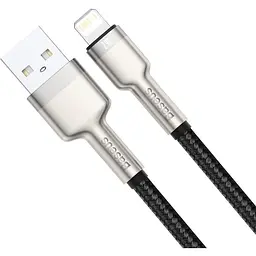 Кабель Baseus Cafule Metal Lightning 2.4A (1m) black (CALJK-A01) - мініатюра 2