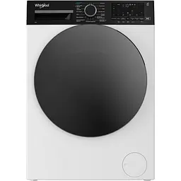 Whirlpool Пральна машина фронтальна, 8кг, 1400, C, 55см, дисплей, пара, інвертор, люк чорний, білий
