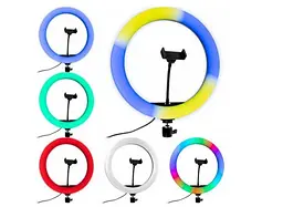 Світлодіодне кільце для селфі 20 см "LED RGB MJ20", кругла лампа для селфі від USB (селфі лампа) (ST) - мініатюра 4