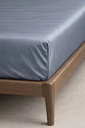 Простирадло на резинці Ecotton 160х200 см із сатину однотонне сірого кольору Natural Grey (24857)