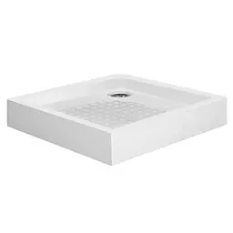 Душовий піддон Eger Vi`z 80x80x15 см квадратний, у комплекті з сифоном white 599-0808S, Білий, білий