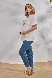 Вільні легкі джинси Mom для вагітних Sheldon denim 2XL Юла Мама Блакитний - мініатюра 3