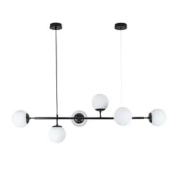 Люстра в сучасному стилі з круглими плафонами Levistella 7529802-6 BK+WH