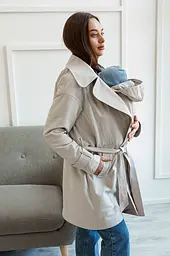 Демісезонний плащ 3 в 1 для вагітних та слінгоносіння Kimberly 48 Lullababe Молочний LB01KM162 - мініатюра 8