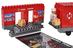 Конструктор блоковий QB300-207 "Block&Steps: НОВА ПОШТА. Вантажівка Мрії" + ходилка та гра 3в1, 129дет. qbee - мініатюра 2